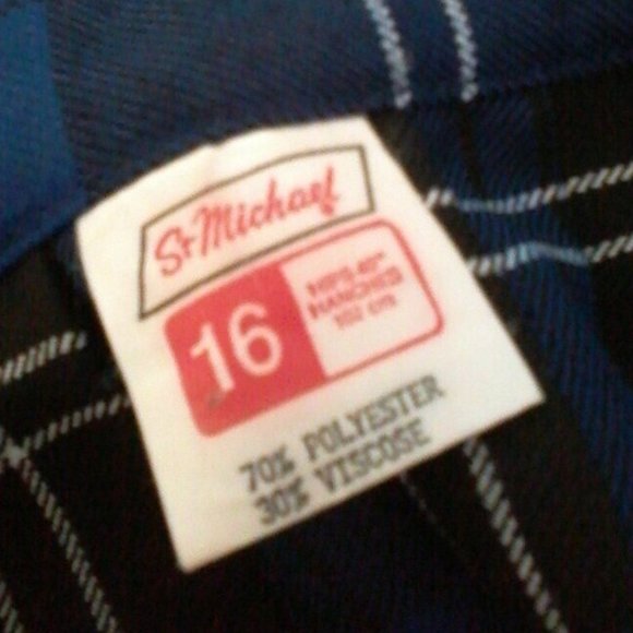 Vintage St. Michael Blue Plaid kilt Skirt - Picture 5 of 5